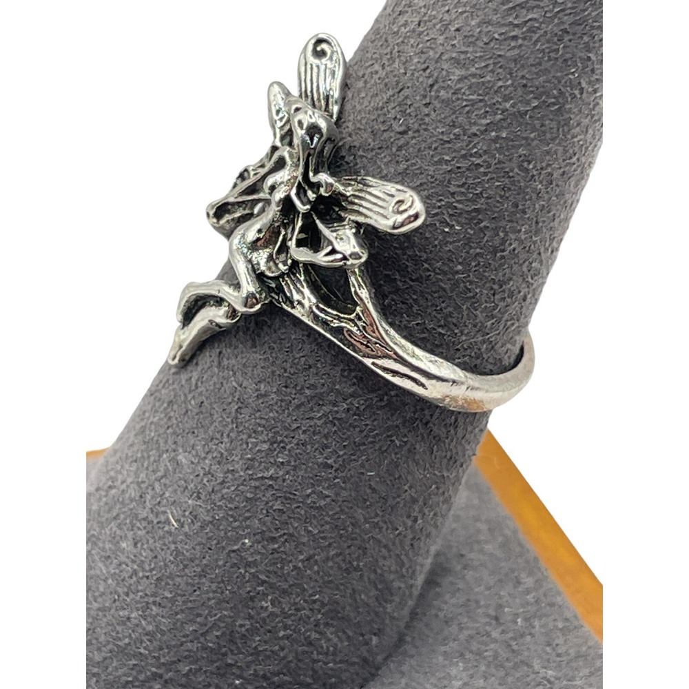 Fairly Pixie Silver Tone Erotic Fashion Ring Size 7.5 Textured Mythological NEW - Picture 6 of 10